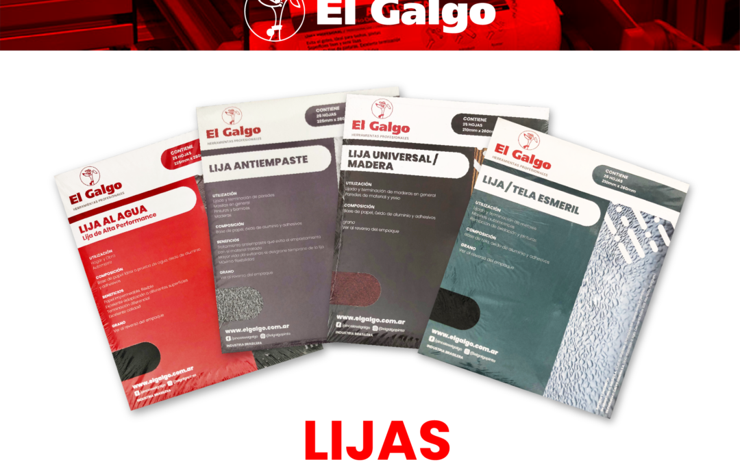 EL GALGO | Lija al agua, antiempaste, para madera y tela esmeril